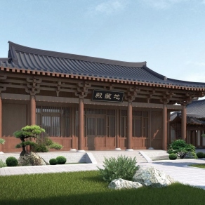 中式寺庙3D模型下载